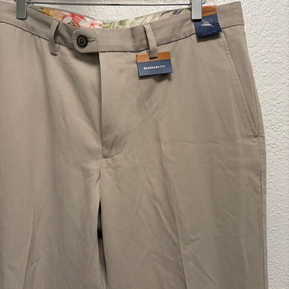 NEW with Tags Tommy Bahama St. Thomas Silk trousers Men’s Size 33x30 Khaki - Picture 3 of 12